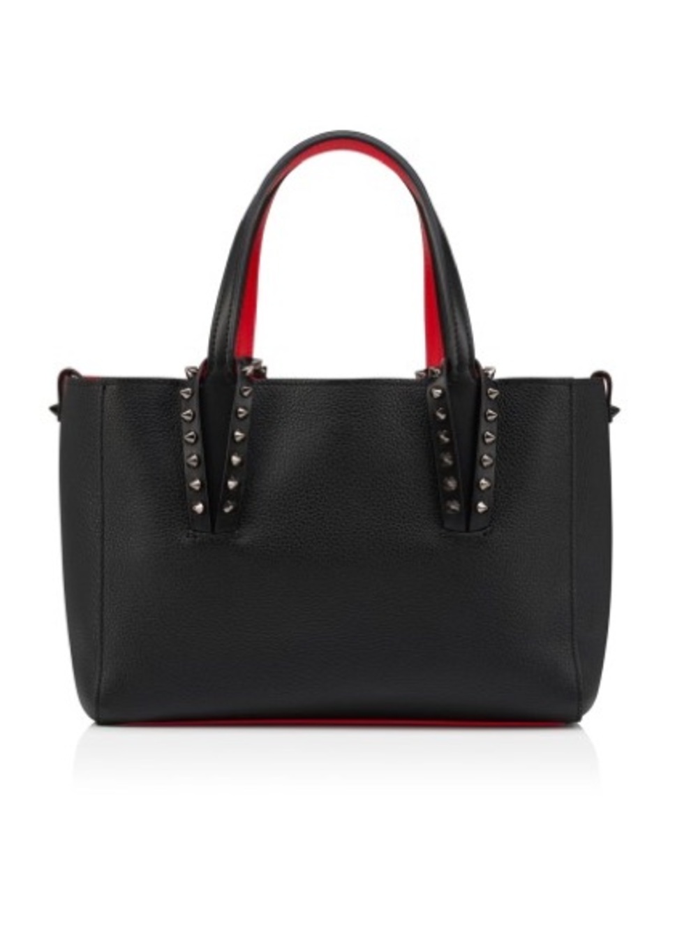 Christian Louboutin Cabata mini Tote bag - Soft calf leather and spikes - Black